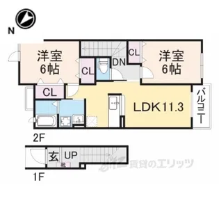 サンハイツ福知山1【2階】の間取り
