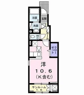 ウォーターラッド元山【1階】の間取り