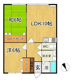 ハウスあっぷる1号棟【2階】の間取り