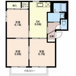 クレールコート【2階】の間取り