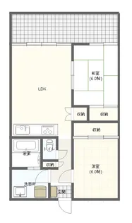 シゲタビルII P1台付【2階】の間取り