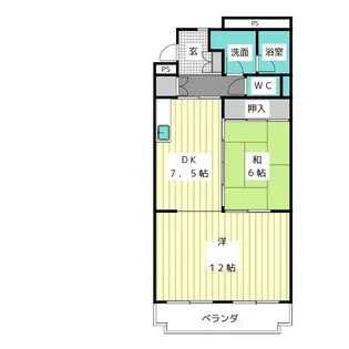 グリーンパークマンション【4階】の間取り