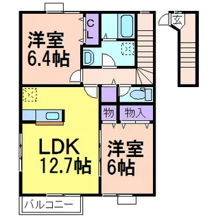 プレーザントハウスB【2階】の間取り