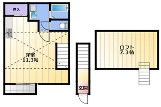 グラッドスペース茶屋松【1階】の間取り