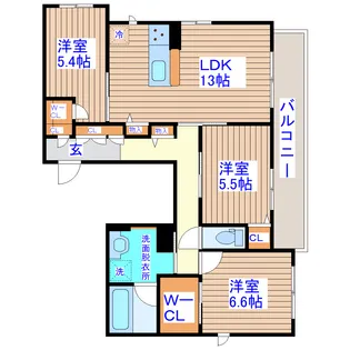 Calmier河原町【2階】の間取り
