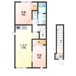 メープルハイツ筒井 D棟【2階】の間取り