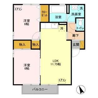 グランパルク A【1階】の間取り