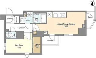 1LDKの間取り画像
