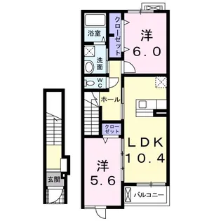 愛知県額田郡幸田町大字大草字南川後【アパート】の間取り