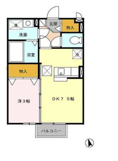 福岡県久留米市国分町【アパート】の間取り