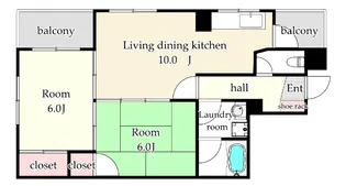 メゾンド水巻【2階】の間取り