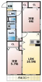 gracia nave(グレーシア ナヴィ)【3階】の間取り