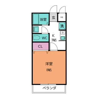 ハピネス貝津【3階】の間取り