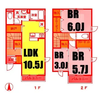 柴田テラスD【2階】の間取り