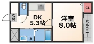 アンソレイユ菱屋西【5階】の間取り
