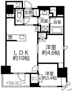 東京都中央区新富2【マンション】の間取り