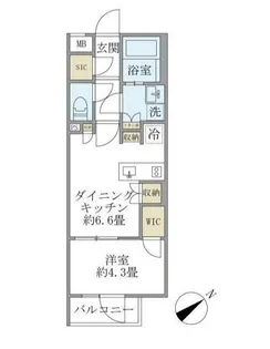 東京都新宿区早稲田鶴巻町【マンション】の間取り