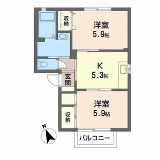 プルミエール B棟【2階】の間取り