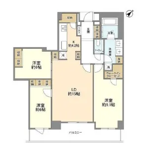 常盤松ハウス【3階】の間取り