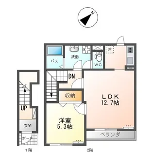 エキュールリープE【2階】の間取り