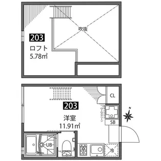チトカラアパートメント【2階】の間取り