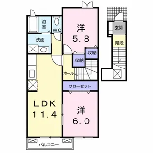 エミネンストシモー【2階】の間取り