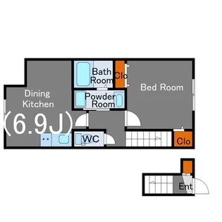 ソルナクレイシア都立大学【2階】の間取り