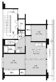 ビレッジハウス大柳2号棟【5階】の間取り