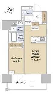 グランドヒルズ恵比寿【5階】の間取り