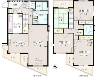 エステージ洗足池【1階】の間取り
