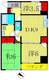 大島レジデンス北小金【6階】の間取り