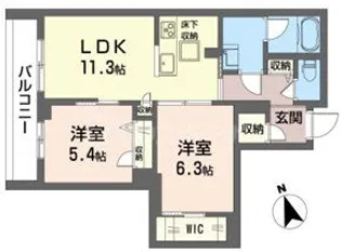 アーバングレイス【1階】の間取り