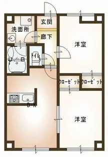 パルティールII番館【1階】の間取り
