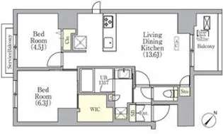 エル・セレーノ横浜関内デューエ【2階】の間取り