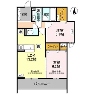 TORISIAS ゆいの杜6丁目 A棟【1階】の間取り