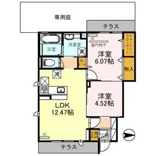 ディーグラフォートIII【1階】の間取り
