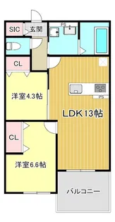 Plume葛野三条【3階】の間取り