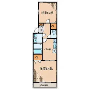 仲尾ハイツ【2階】の間取り