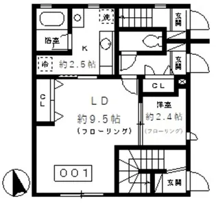 メゾントレフル【1階】の間取り