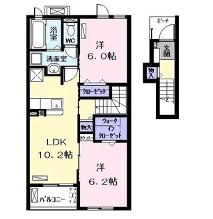 シャルマンカーラA【2階】の間取り