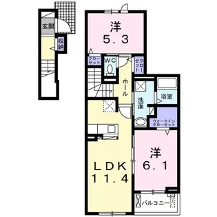 クリサンテーム II【2階】の間取り