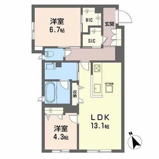 セントラル山田【1階】の間取り