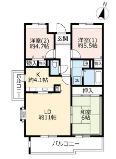 URアルビス寺本【1階】の間取り