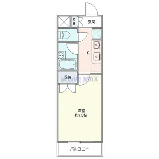 リリーパレスナルシマIII【3階】の間取り