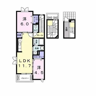 カーサ フェリーチェ【3階】の間取り