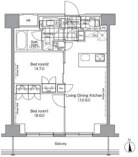 パークハビオ秋葉原【8階】の間取り
