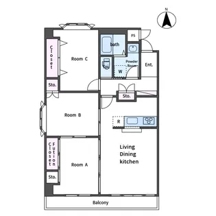 加登屋サンハイツ尼子町【4階】の間取り