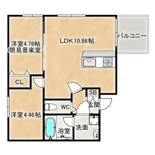 エス.フィールド奏【1階】の間取り