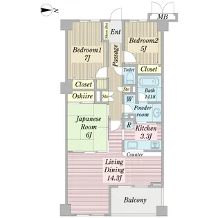 リリーベル宮前ヒルズ【5階】の間取り