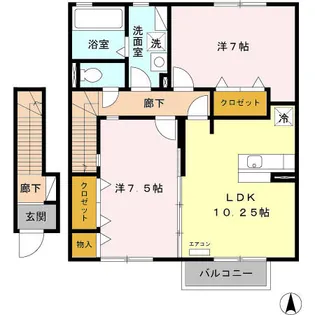 カーサ・デル・ピーノ【2階】の間取り